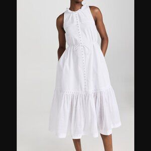 Joslin Audrey Cotton Midi Dress in Optical White Size 10 NWT
